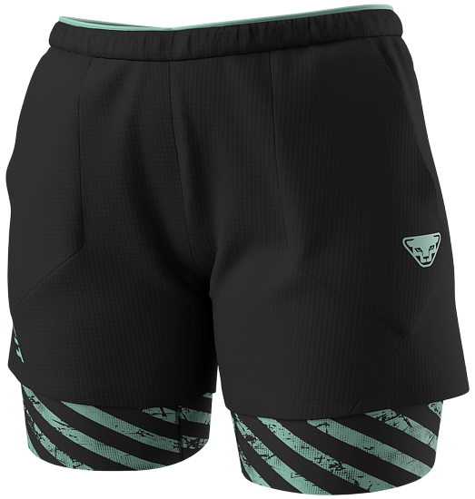 Шорты женские Dynafit Trail 2In1 Black Out Jadelite - Фото 1 большая