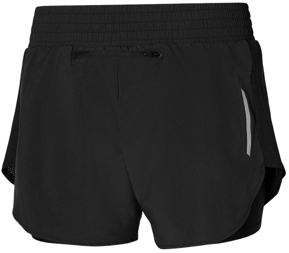 Шорты женские Mizuno 2in1 4.5 Black - Фото 5 большая