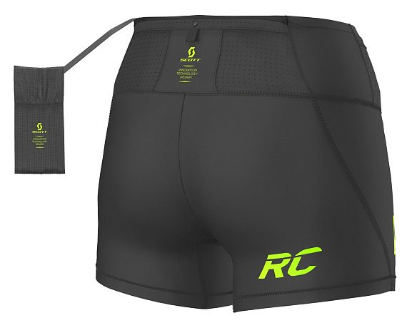 Шорты женские Scott Tight RC Run Black/Yellow - Фото 2 большая