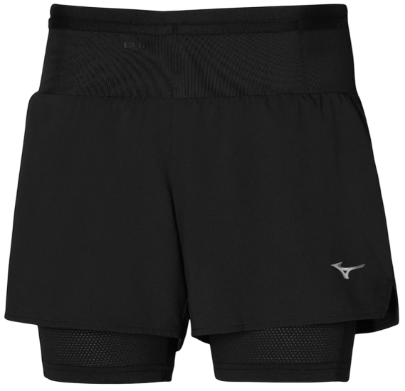 Шорты женские Mizuno Trail ER 2in1 Black - Фото 1 большая