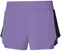 Шорты женские Mizuno 2in1 4.5 Paisley Purple