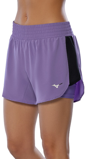 Шорты женские Mizuno 2in1 4.5 Paisley Purple - Фото 3 большая