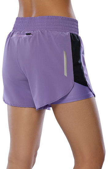 Шорты женские Mizuno 2in1 4.5 Paisley Purple - Фото 4 большая
