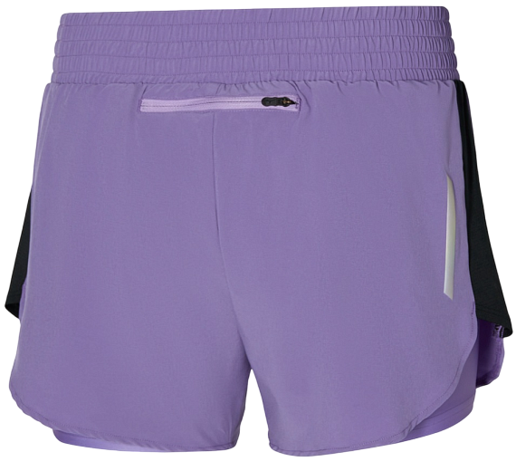 Шорты женские Mizuno 2in1 4.5 Paisley Purple - Фото 2 большая