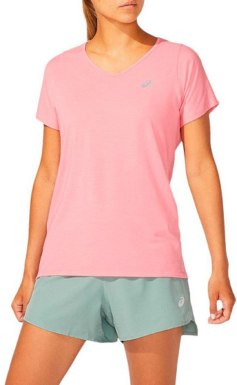 Футболка женская ASICS V-Neck SS Top Peach Petal - Фото 1 большая