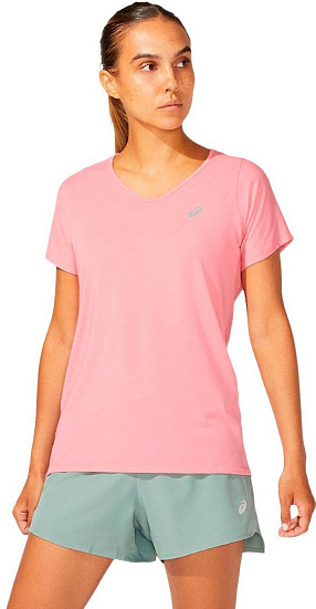 Футболка женская ASICS V-Neck SS Top Peach Petal - Фото 2 большая