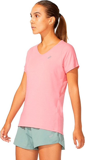 Футболка женская ASICS V-Neck SS Top Peach Petal - Фото 4 большая