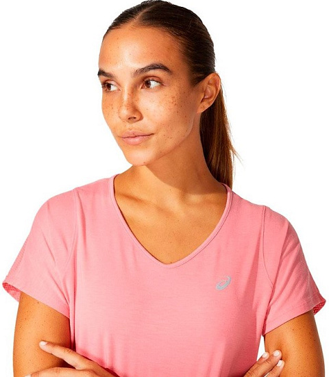 Футболка женская ASICS V-Neck SS Top Peach Petal - Фото 5 большая