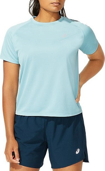 Футболка женская ASICS Icon Ss Smoke Blue/French Blue - Фото 1 большая