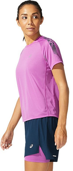 Футболка женская ASICS Icon Ss Digital Grape/French Blue - Фото 4 большая