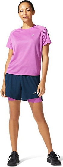 Футболка женская ASICS Icon Ss Digital Grape/French Blue - Фото 7 большая
