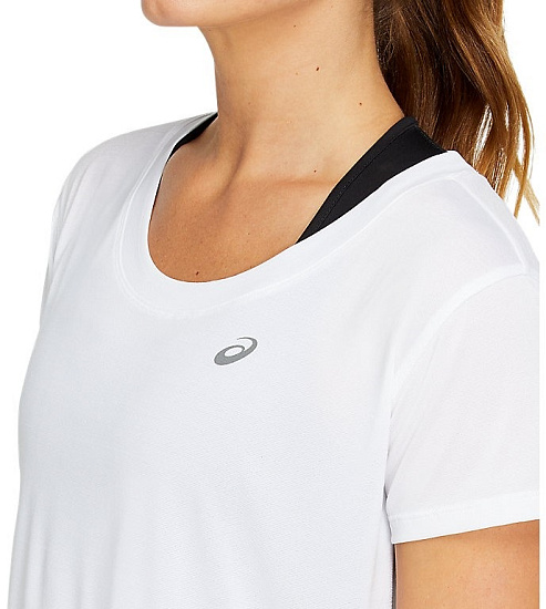 Футболка женские ASICS Race Crop Ss Brilliant White - Фото 4 большая