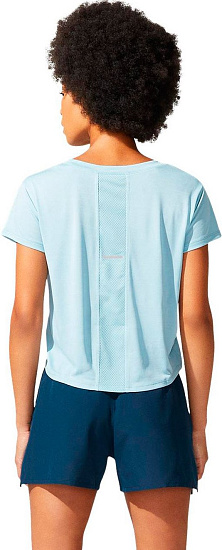 Футболка женские ASICS Race Crop Ss Smoke Blue - Фото 3 большая