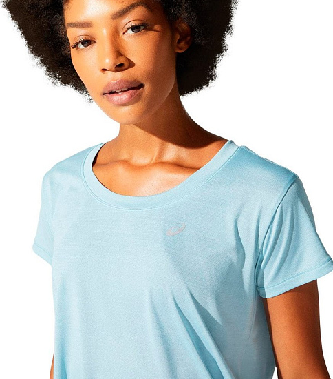 Футболка женские ASICS Race Crop Ss Smoke Blue - Фото 5 большая