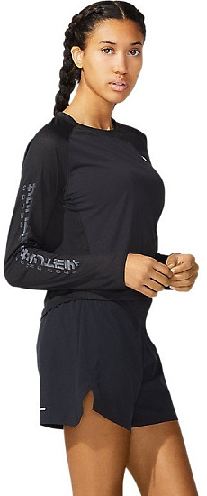 Футболка женская ASICS Run Ls Performance Black/Brilliant White - Фото 4 большая