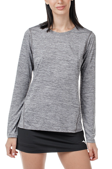 Футболка женская Mizuno Impulse Core LS Т.Сер - Фото 3 большая