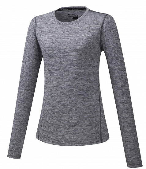Футболка женская Mizuno Impulse Core LS Т.Сер - Фото 1 большая