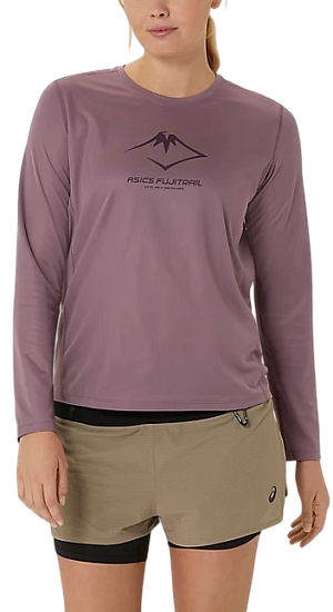 Лонгслив женский ASICS Fujitrail Logo Dusty Mauve - Фото 3 большая