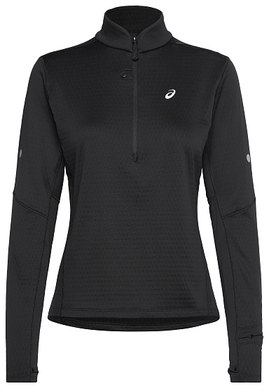 Лонгслив женский ASICS Road Winter 1/2 Zip Black - Фото 1 большая
