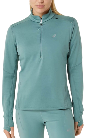 Лонгслив женский ASICS Road Winter 1/2 Zip Celadon - Фото 3 большая