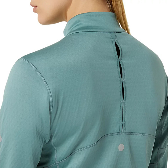 Лонгслив женский ASICS Road Winter 1/2 Zip Celadon - Фото 7 большая