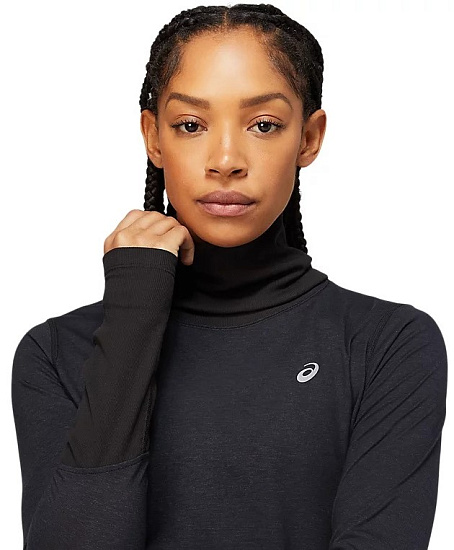 Футболка женская ASICS Wool Rib LS Top Black - Фото 5 большая