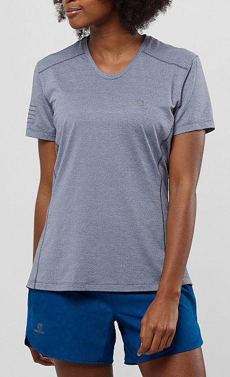 Футболка женская Salomon XA Tee Lilac Gray - Фото 2 большая