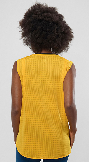 Майка женская Salomon Comet Breeze Tank Saffron - Фото 3 большая