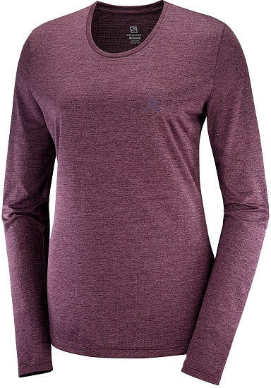 Футболка женская Salomon Agile LS Mauve /Winetasting/Heather - Фото 1 большая
