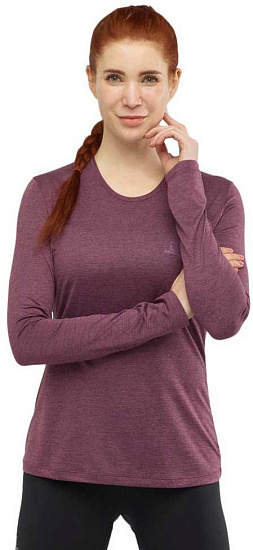 Футболка женская Salomon Agile LS Mauve /Winetasting/Heather - Фото 3 большая