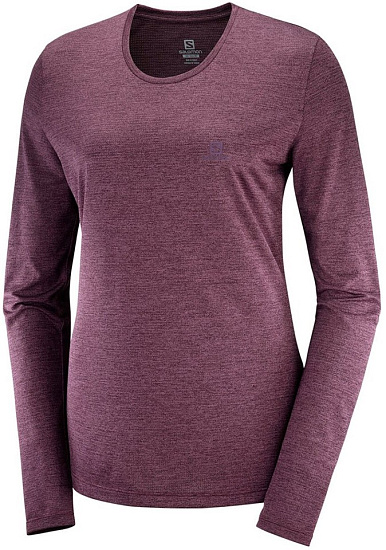 Футболка женская Salomon Agile LS Mauve /Winetasting/Heather - Фото 4 большая
