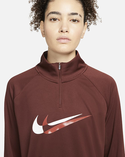 Пулон женский Nike Dri-FIT Swoosh Run Bronze Eclipse/Redstone/White - Фото 4 большая
