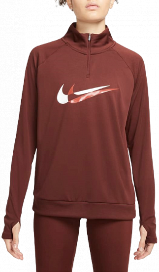 Пулон женский Nike Dri-FIT Swoosh Run Bronze Eclipse/Redstone/White - Фото 1 большая