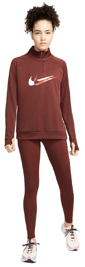 Пулон женский Nike Dri-FIT Swoosh Run Bronze Eclipse/Redstone/White - Фото 6 большая