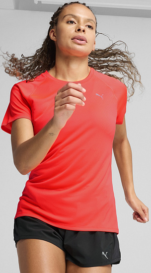 Футболка женская Puma Run Velocity (Poly) Glowing Red - Фото 3 большая