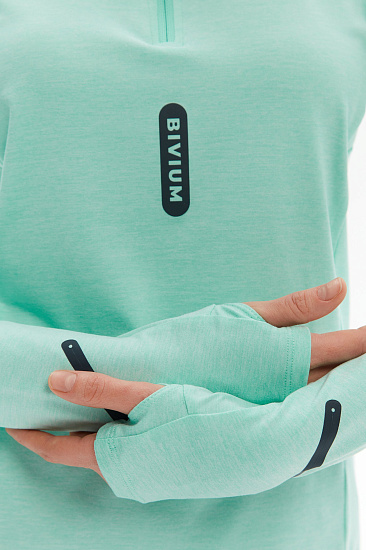 Лонгслив женский Bivium Разминка 2.0 Ментоловый - Фото 9 большая
