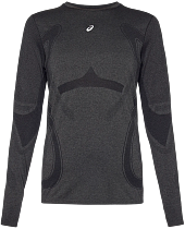 Лонгслив женский ASICS Road Seamless Performance Black/Graphite Grey