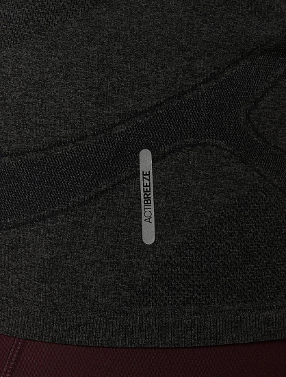 Лонгслив женский ASICS Road Seamless Performance Black/Graphite Grey - Фото 7 большая