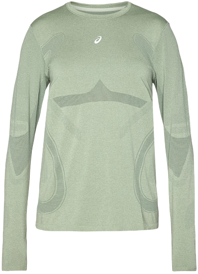 Лонгслив женский ASICS Road Seamless Monument Blue/Whisper Green - Фото 1 большая
