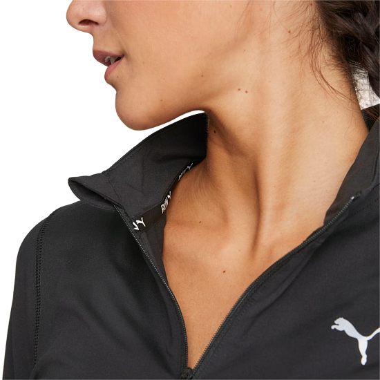 Лонгслив женский Puma Run Favorite 1/4 Zip Puma Black - Фото 5 большая