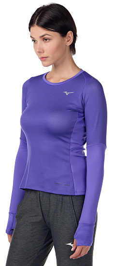 Футболка женская Mizuno Heat Charge BT L/S Пурпур - Фото 3 большая