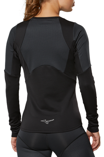 Футболка женская Mizuno Heat Charge BT L/S Чер - Фото 4 большая