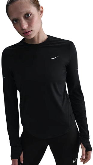 Лонгслив женский Nike Swift Dri-FIT Uv Black/Reflective Silver - Фото 3 большая