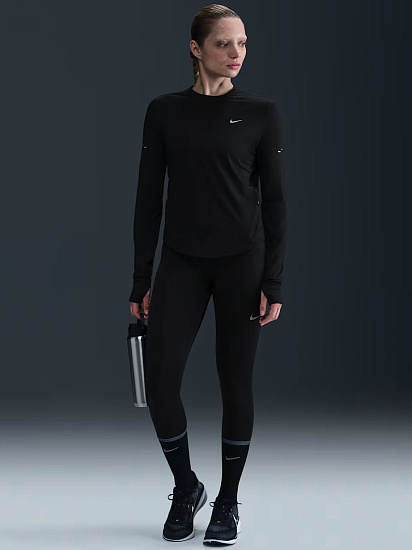 Лонгслив женский Nike Swift Dri-FIT Uv Black/Reflective Silver - Фото 6 большая