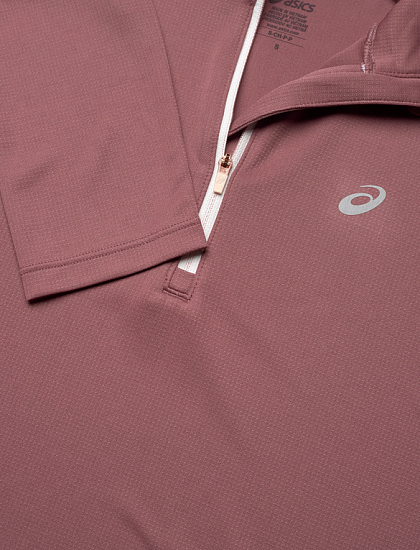 Лонгслив женский ASICS Icon 1/2 Zip Rubble Red - Фото 3 большая