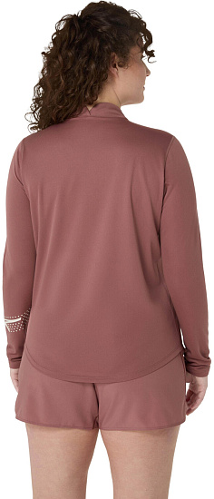 Лонгслив женский ASICS Icon 1/2 Zip Rubble Red - Фото 5 большая