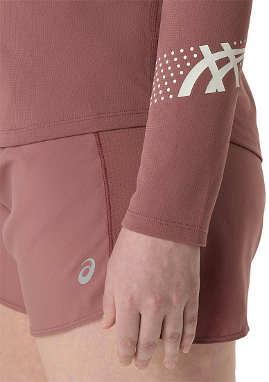 Лонгслив женский ASICS Icon 1/2 Zip Rubble Red - Фото 6 большая