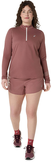 Лонгслив женский ASICS Icon 1/2 Zip Rubble Red - Фото 10 большая
