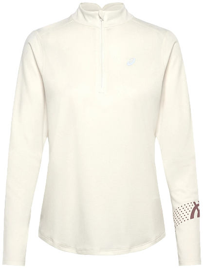 Лонгслив женский ASICS Icon 1/2 Zip Ls Cream - Фото 1 большая