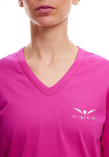 Футболка женская UGLOW V-Neck Super Purple - Фото 8 большая